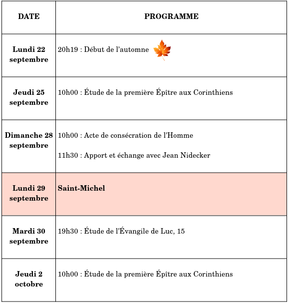 Cette quinzaine à la Communauté des chrétiens du Bas-Rhin